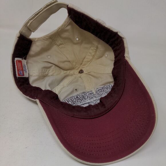 T.E.I Men's Strapback Hat Tan OSFA Embroidered Mississippi State Logo - Picture 6 of 7